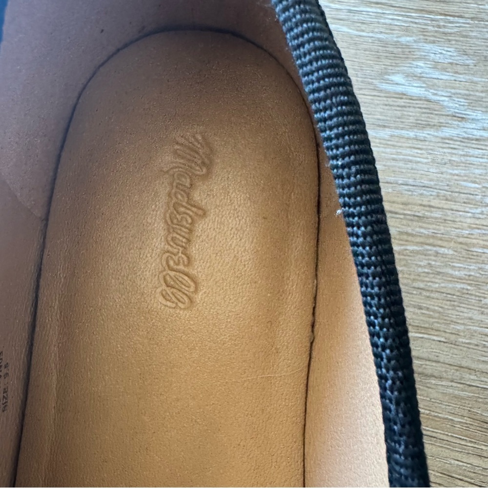 Madewell Womens The Anelise Ballet Flat Size 9.5 Black Bow NN901 Leather Slip On - Picture 5 of 10